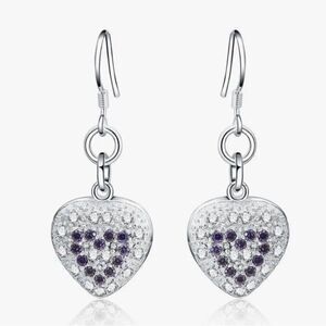 The Dangling Puff Heart earrings in 925 and cubic zirconia